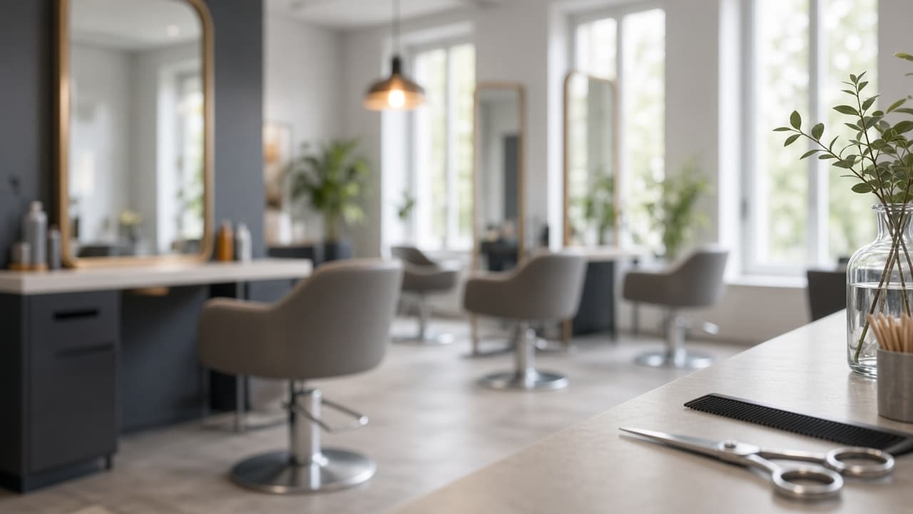 Moderner Friseursalon mit Arbeitsplatz